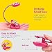 Vekkia Cute Rechargeable Book Light, Eye-Care Clip on Lights for Reading in Bed, 3 Colors & 3 Brightness, 1.8oz Lightweight, Up to 40 Hours Useage, Great Gifts for Kids & Readers (Rose Red)