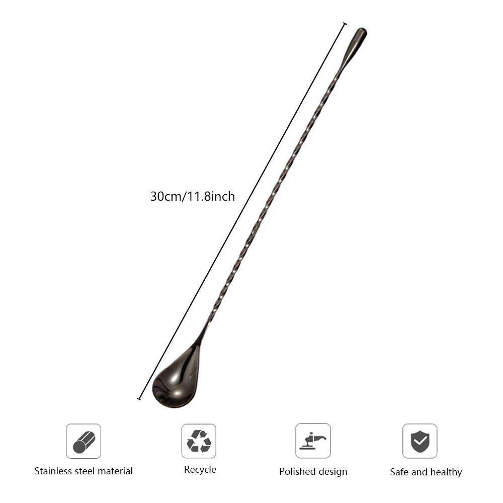 Bar-Löffel Mit Stößel - 30 Cm Edelstahl Für Cocktails & Drinks