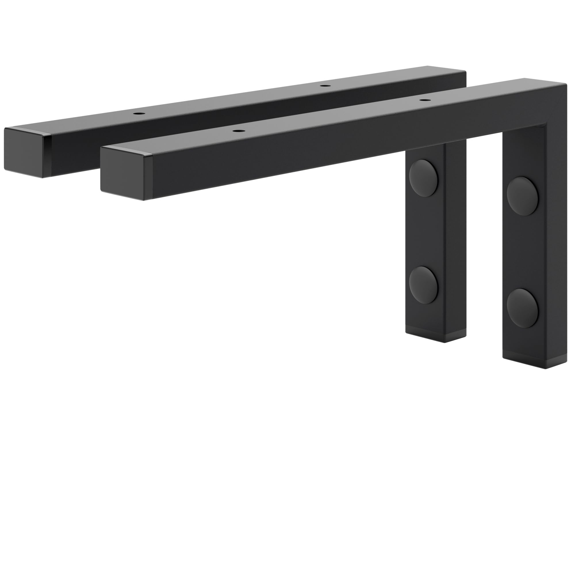 HOLZBRINK Escuadras para estanterías 30x15 cm HLA-B (2 uds.) | Escuadras metalicas para encimera de lavabo baño, soportes estanterías | Color: Negro