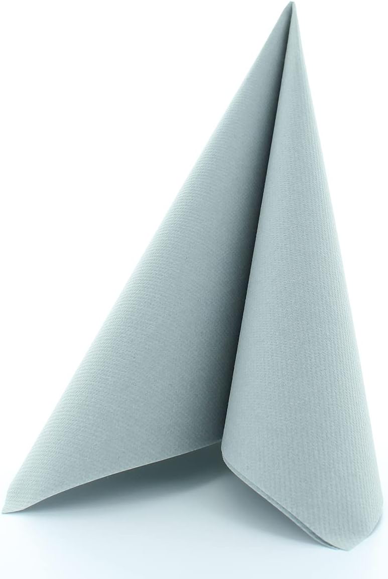Mank Lot De 50 Serviettes Airlaid - 40 X 40 Cm - Idéales Pour La Restauration Et Les Fêtes - Aspect Textile Et Absorbantes - Bleu