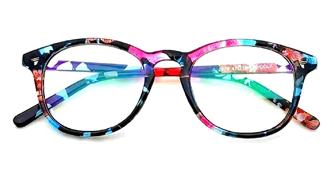 HIPPON Women Men Polyester Square Arc Glasses Antiglare Spectacle Frames Flower Colour Medium (B0C7V42VLS) Amazon Price History, Amazon Price Tracker