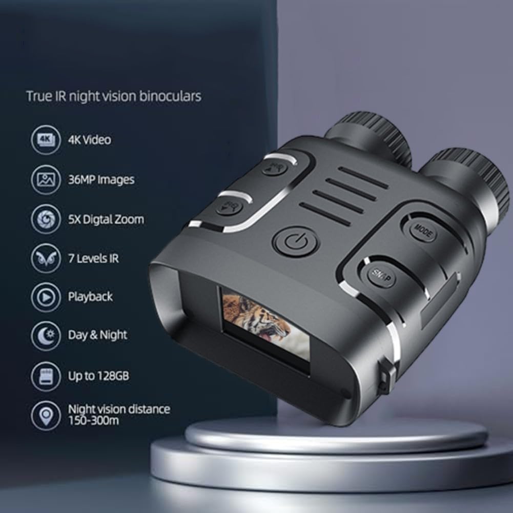 Nachtfernglas 2,5 K, mit 6,1 cm Bildschirm und 800 m Reichweite, für Ultra-HD-Foto-Videoaufnahmen, Infrarot, All-Black, Dual-Use Tag Nacht Gerät