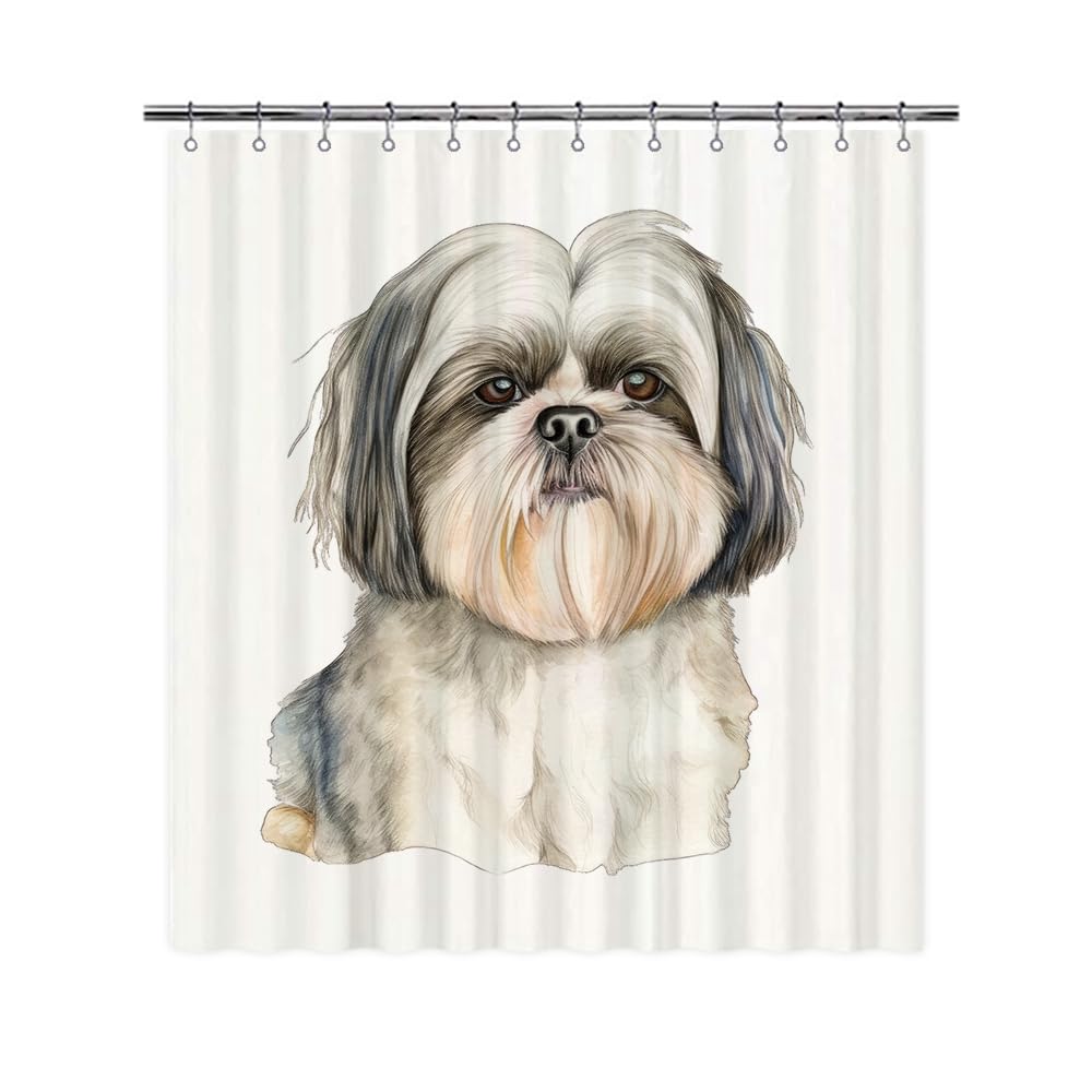 Ganshan Bi Hermoso Shih Tzu Cortina De Ducha Para Perros Pintura