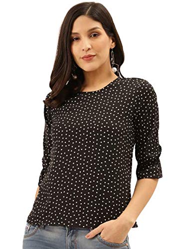 Image of Style Quotient Women Abstract Printed Polyester Smart Casual Top
