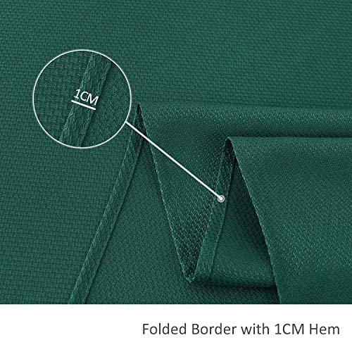Image of maxmill Rectangle Textured Tablecloth Waterproof Spillproof Wrinkle Free Table Cloth, Kitchen Dining Tabletop Decoration, Fabric Table Cover for Outdoor and Indoor Use, 52 x 70 Inch, Hunter Green