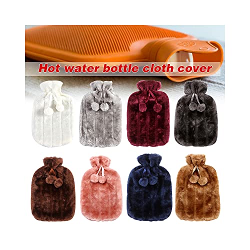 1Pcs 2L Hot Water Bottle Cover Cold-Proof Heat Preservation Covers,Brown Cover #TOP1