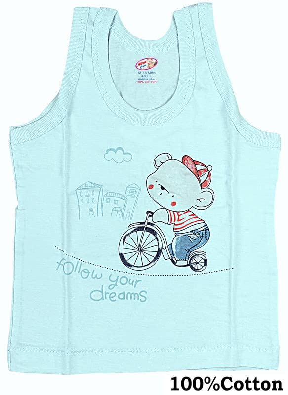 MOM CARE Boy's Cotton Regular Fit Vest Multi-Color 6 Months-9 Months (Pack Of 6) - Image 9 thumbnail