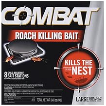 Combat Roach Killing Bait for Large Roaches, Package Includes 8 Stations Pack of 12