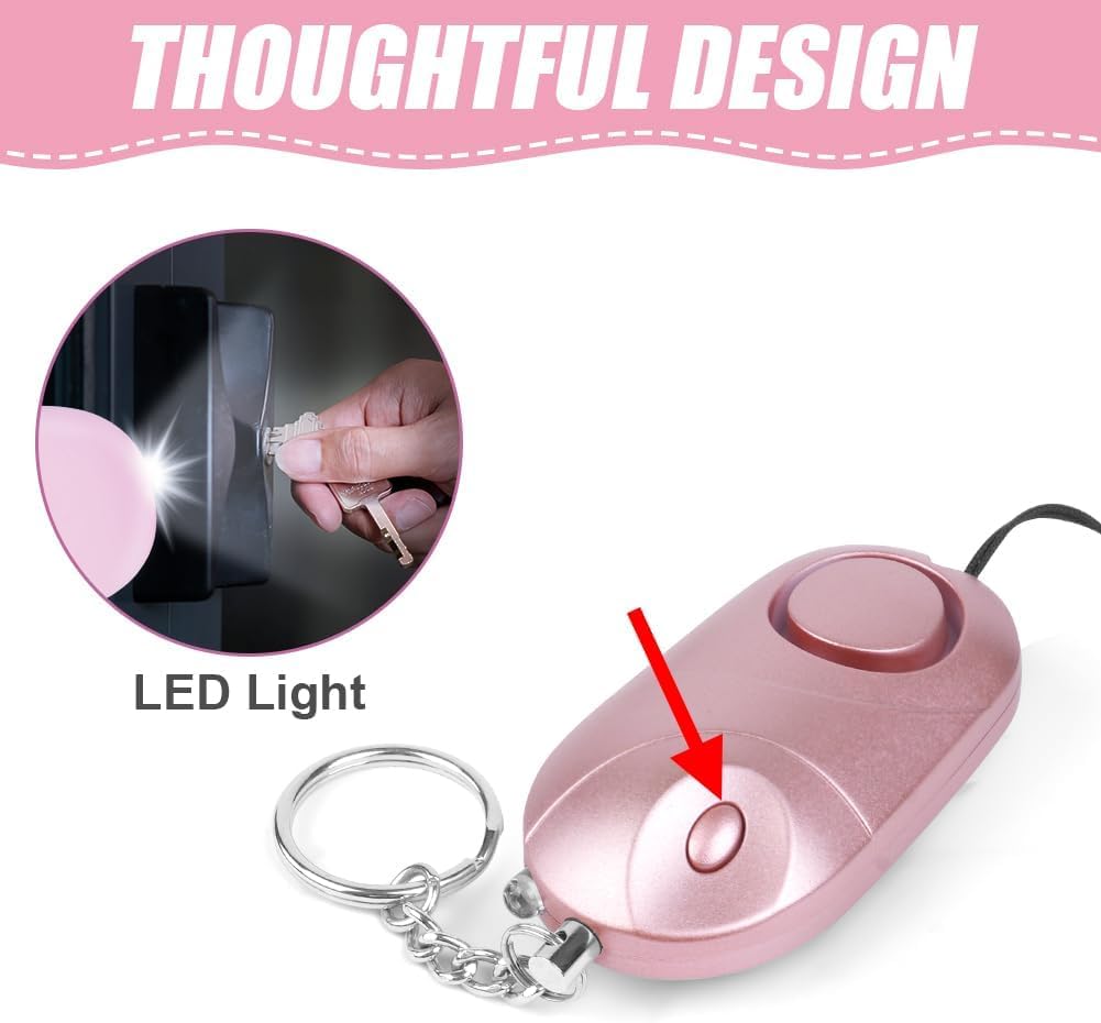 flintronic 2 x osobisty alarm, 140 dB alarm samoobrony z oświetleniem LED i brelokiem do kluczy, alarm kieszonkowy, breloczek do kluczy, alarm dla kobiet, dzieci, na nocną zmianę (kolor czarny +