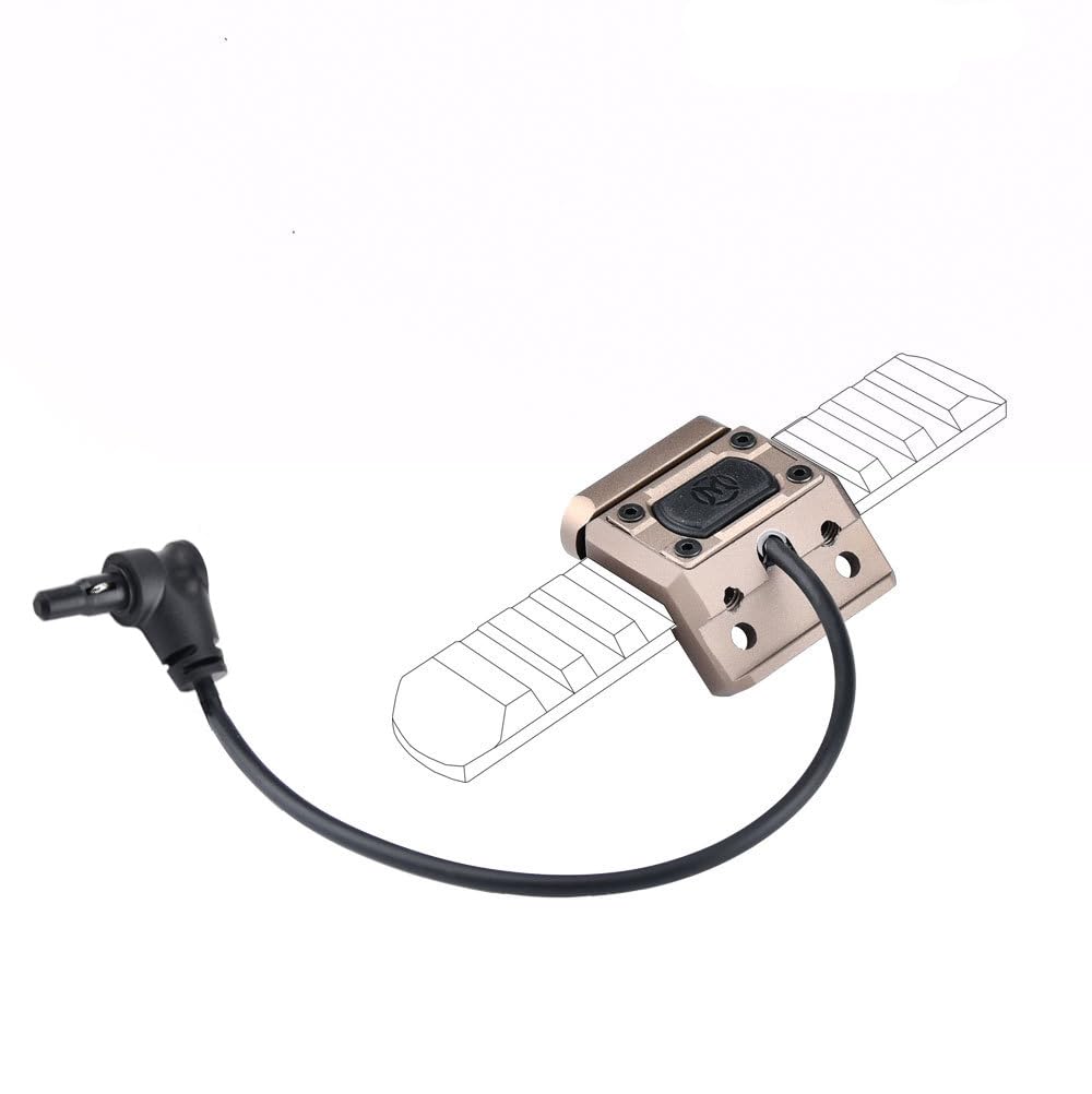 Aluminium Alloy Tactical Modular Wire Remote Pressure Switch with Crane Laser Plug for PEQ15/L3 Series Weapon Light and Tactical Flashlight (Black)
