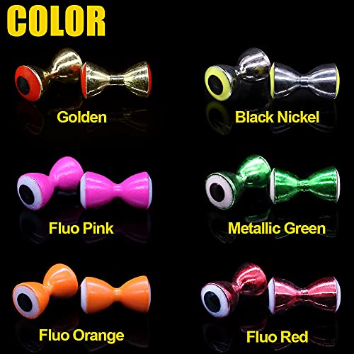 Xfishman Dumbbell-Eyes-Fly-Tying-Materials- Pseudo-Eyes-Barbell-Eyes 36Pcs Assorted Colors Various Sizes (Small - 5/32" (4Mm) 36 Eyes Per Pack.) #TOP1