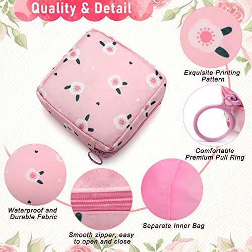 Image of 4 Pieces Sanitary Napkin Storage Bag, Menstrual Pad Pouch | Portable, Nylon Oxford Cloth With Zipper, Sanitary Pad Period Pouch for Women Ladies