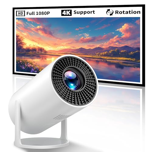 Mini Projector Portable Proyector 4K Support, Native 720P Small Projector with 270&deg; Rotatable...