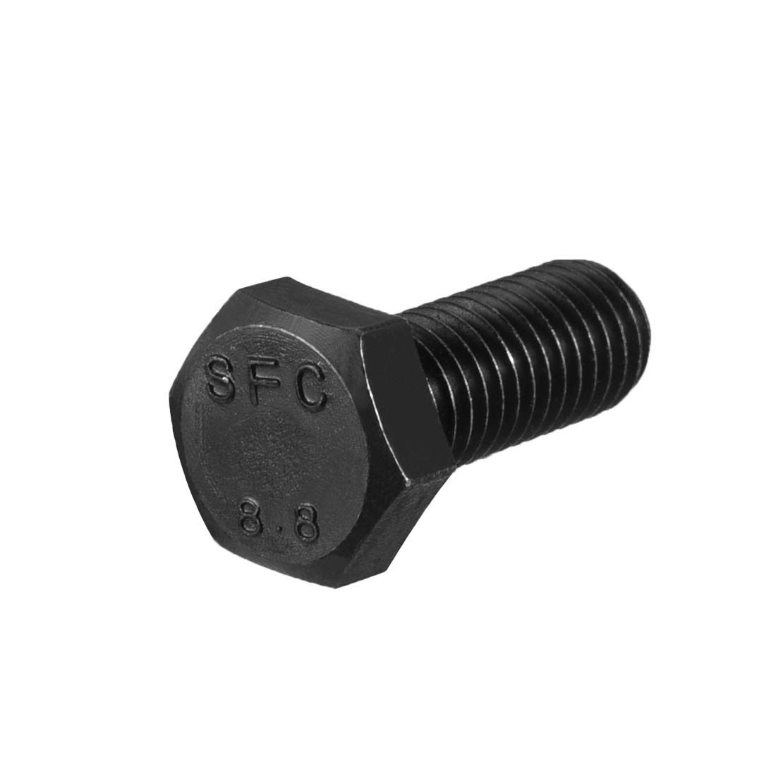 uxcell M10 x 45 mm Boulons à tête hexagonale Main gauche Fermeture en acier carbone noir M10*25-20pcs