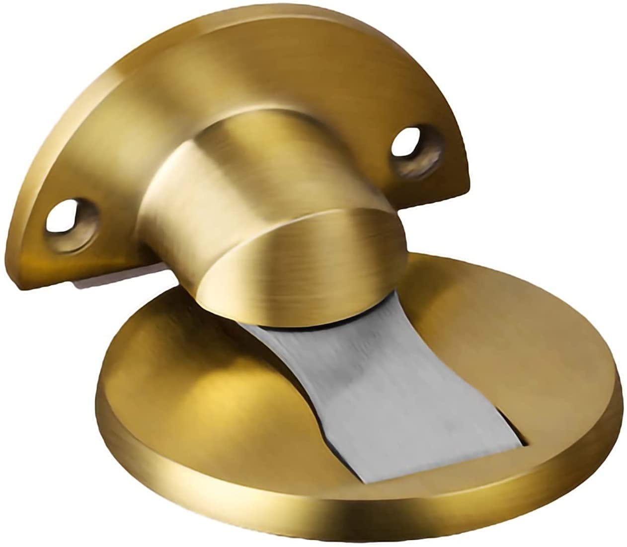 Sbziojhdr Gold Door Stop， Magnetic Stainless Steel Hidden Catch Floor Nail-Free Doorstop Double-Sided Adhesive Tape Metal Door Stoppers(Gold)