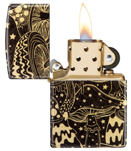 Encendedor de bolsillo Zippo Mushroom Drift latón bruñido miniatura 4