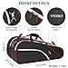 Ytonet Tennis Bag 6 Rackets, Large Tennis Racket Bag for Men Women with Insulated Pocket Shoe Compartment Water Resistant 3-Ways Carry Padded Badminton Cover for Pro/Team/Familiy Training, Black