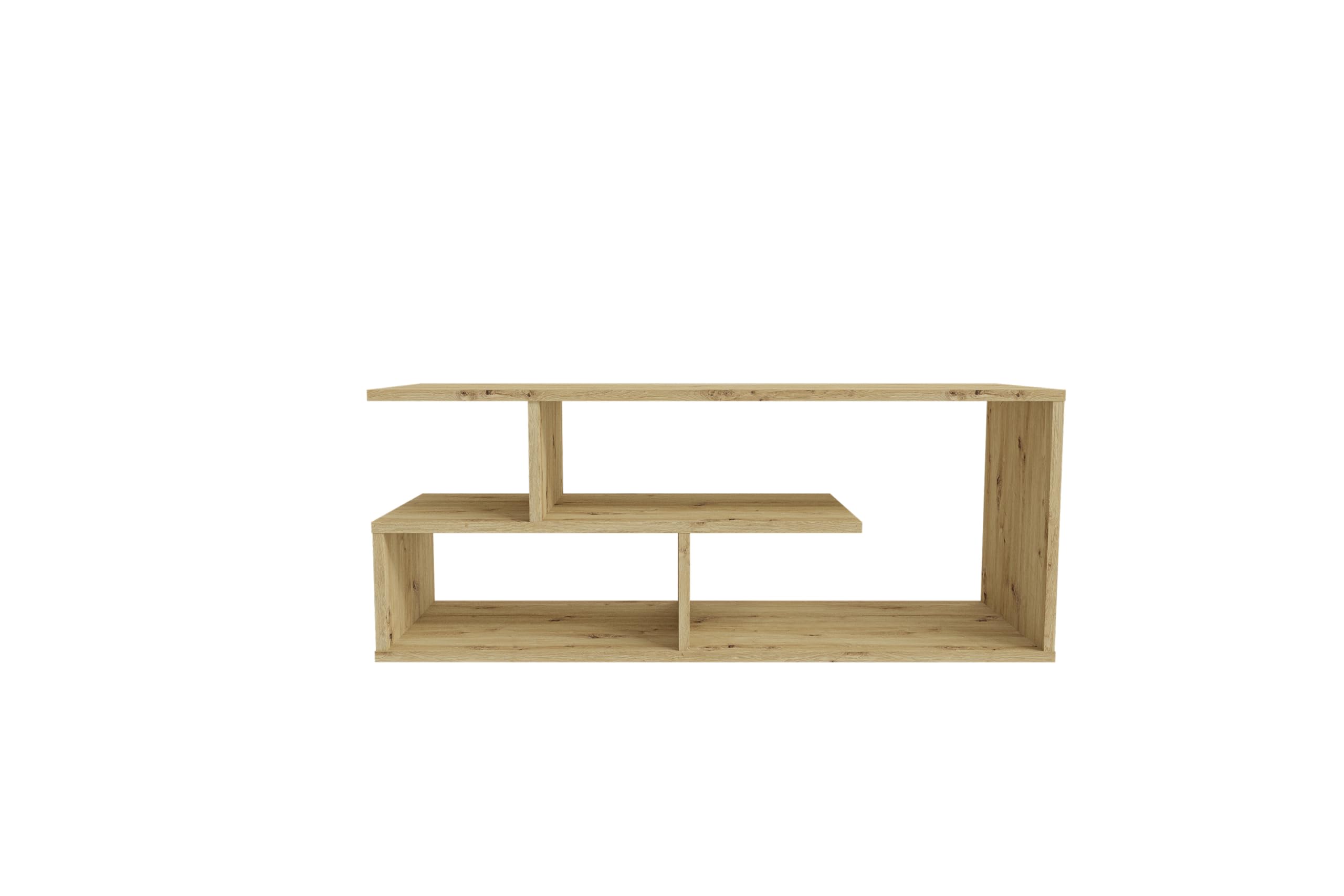 Shefa Eden - Soporte compacto para TV (100 cm, madera de roble Artisan, con estantes abiertos, pequeña mesa de consola de TV, centro de entretenimiento y unidad de TV para sala de estar o dormitorio)