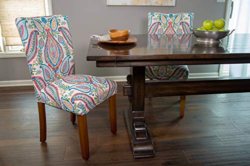 HomePop Parsons Classic Upholstered Accent Dining Chair, Set of 2, Colorful Paisley - Image 8