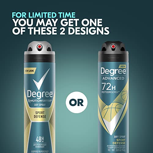 Degree Men Advanced Antiperspirant Deodorant Dry Spray Sport Defense 72-Hour Sweat And Odor Protection Deodorant For Men With Motionsense® Technology 3.8 Oz #TOP2