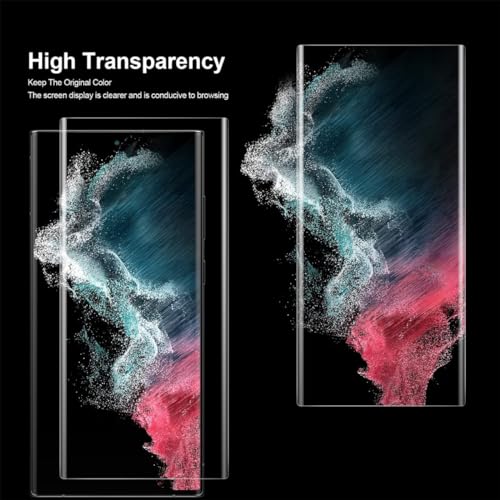 Image of STP FEEL Premium UV Tempered Glass Screen Protector For Samsung Galaxy S22 Ultra 5G (6.8 Inch, Pack of 2) Full Adhesive UV Curved HD Clarity with installation kit