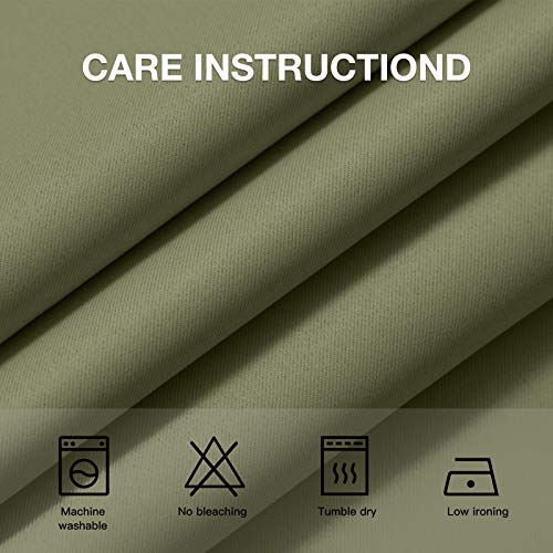 Image of COSVIYA Grommet Blackout Room Darkening Sage Curtains 72 inch Length | Thick Polyester Light Blocking Insulated Thermal Window Curtain Drapes for Bedroom /Living Room,52x72 inches,2 Panels