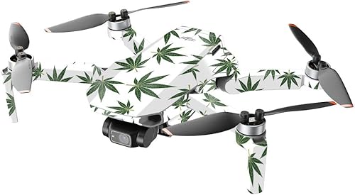 Miniatura 2 de MIGHTY SKINS Brillantina brillante compatible con el dron portátil DJI Mini 2, hojas de maceta verdes, acabado de purpurina protectora, duradero de