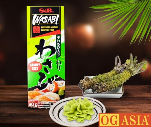 S&B Premium Wasabi Paste – Family Size – Echter Wasabi aus Japan – OG ASIA – 90g Tube