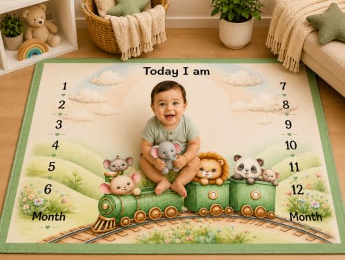 Image of NEW COMERS Milestone Baby Blanket for All Season Play Mat, Super Soft Foam | 3 Layer Thick Mat Blankets for Kids /New Born Monthly Photoshoot