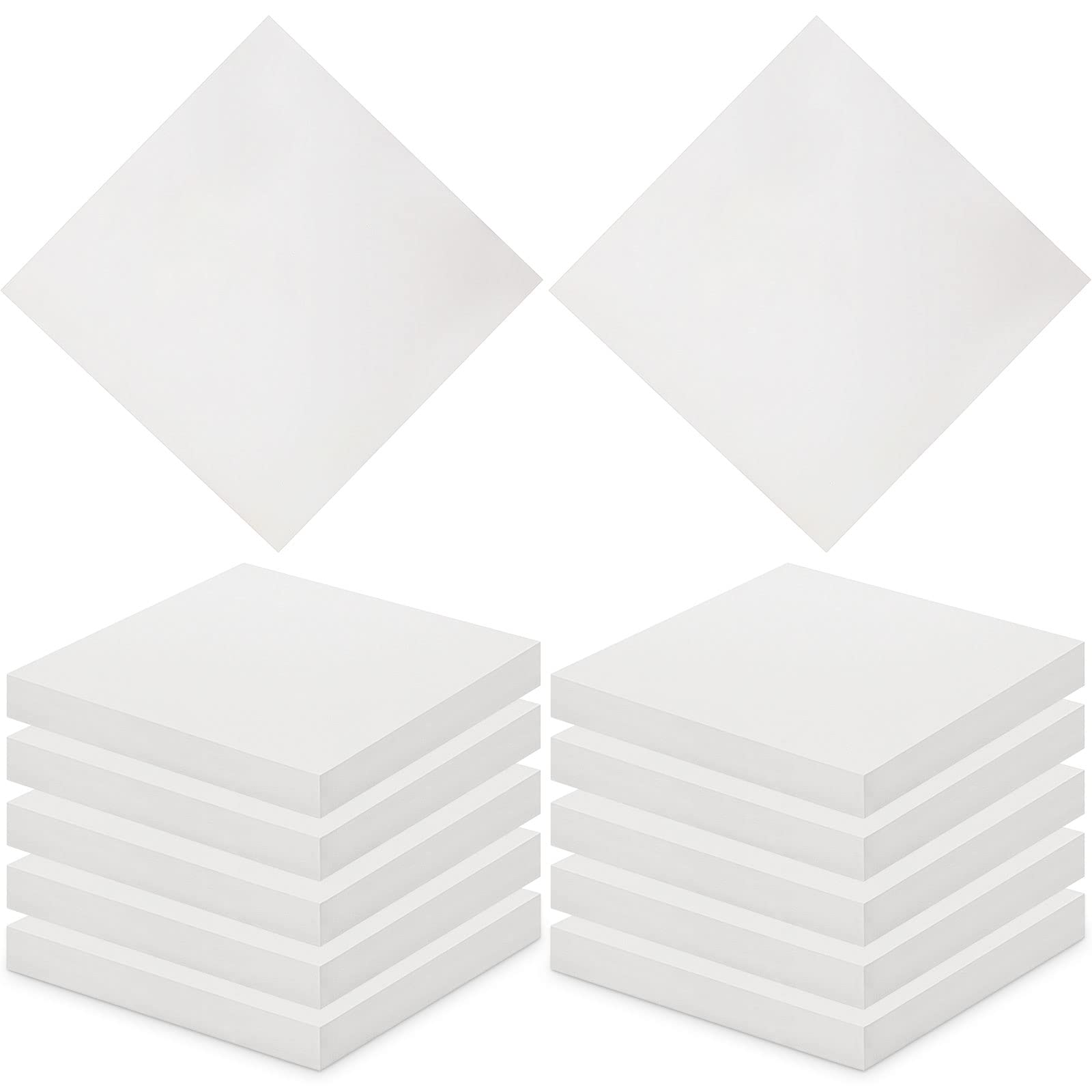 Frienda 10 Pcs High Density Foam Cushion 20'' x 20'' x 2'' Upholstery Foam Sheet White Thick Firm Foam Padding for Seat Cushion Replacement Packing Storage Shipping Home Supplies