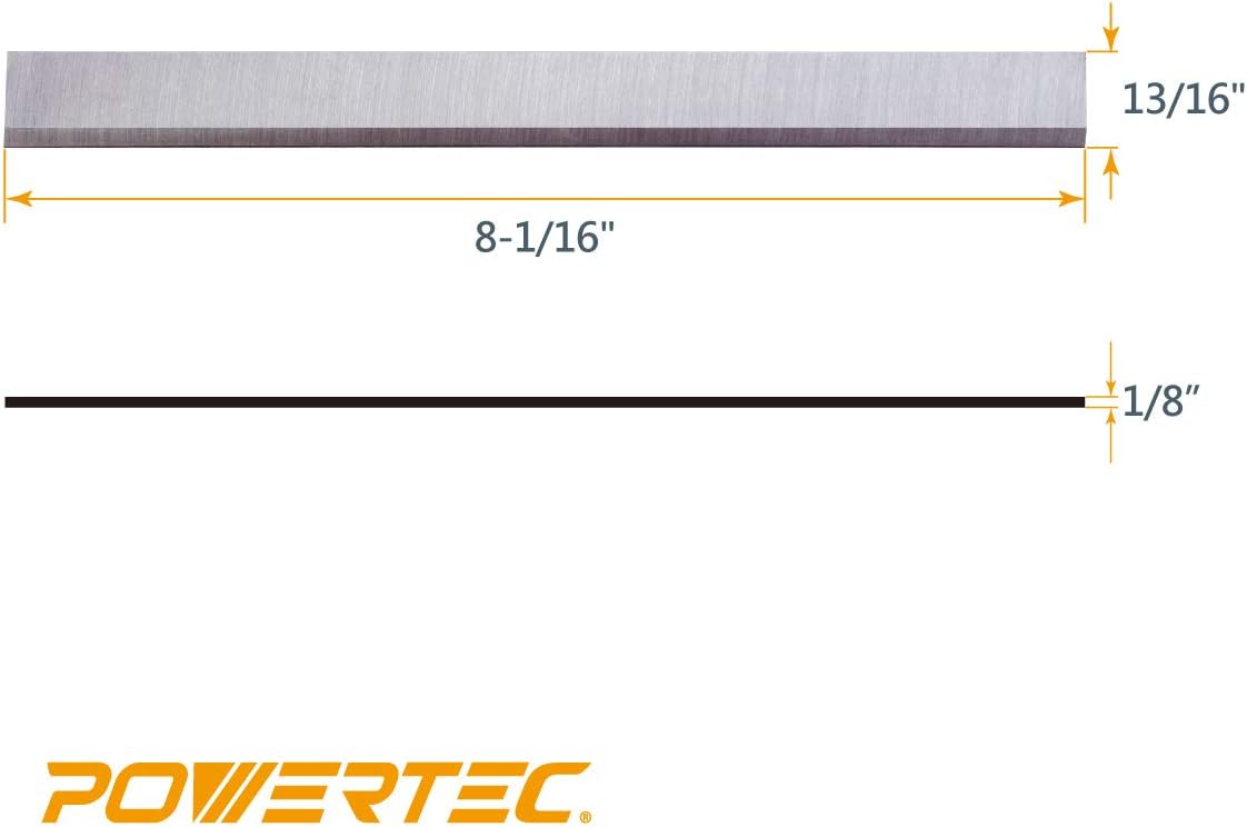 POWERTEC 148073 Jointer Knives 8-1/16-Inch x 13/16-Inch x 1/8-Inch, HSS, Set of 3