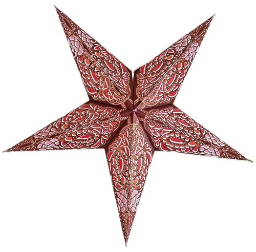 Image of Lantern Lampshade Paper Star Light Shades Large 60cm Star Hanging Decorations for Christmas Wedding Home Decoration Birthday Party (Glitter Brown, Pink, Red)