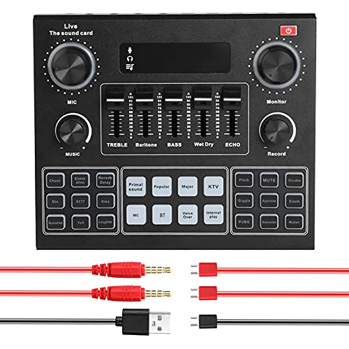 Carte son en direct Fafeicy avec double microphones et réduction du bruit pour enregistrement