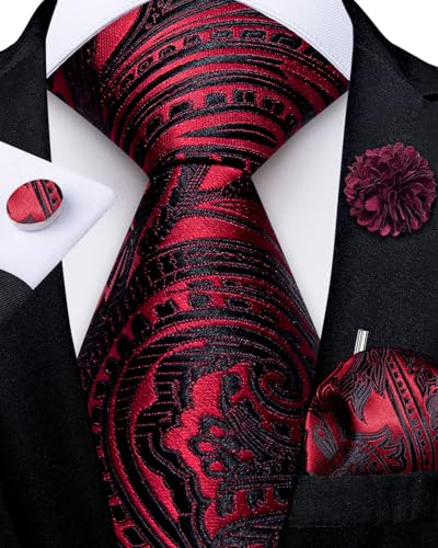 Image of DiBanGu Mens Zipper Tie Silk Pre-Tied Necktie with Gift Box