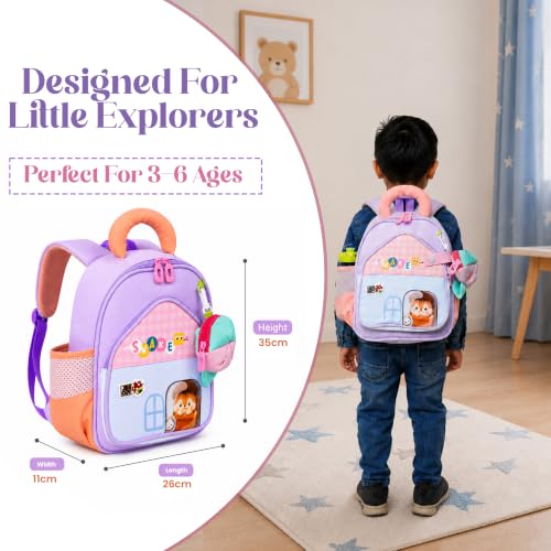 Image of Storite Kids Backpack for Boys & Girls 8L (3-6 Years) | Cute Crab Design Lightweight Toddler School Bag | Nursery & Preschool Cartoon Backpack with Front Pocket