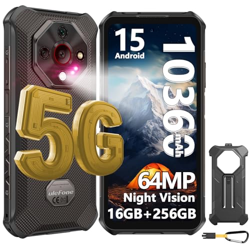Ulefone Armor X16 Pro(2025)Telephone Portable Incassable Android 15, 5G AI Smartphone Incassable 10360mAh, 16Go+256Go/TF 2To Téléphone Antichoc 64MP+25MP...