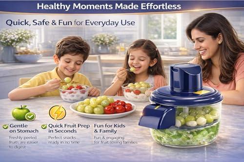 Image of Rechargeable Garlic Peeler Machine | Fruit & Vegetable Peeling | Gift for Wedding & Housewarming | Used for Cherry Tomato Amla, Potato | 50W, 5 Blade Design | Skin Remover for Home Kitchen
