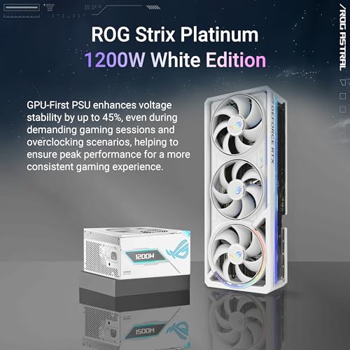 Image of ASUS ROG Astral GeForce RTX 5090 White OC Edition Graphics Card, NVIDIA (PCIe 5.0, 32GB GDDR7, HDMI /DP 2.1, 3.8-Slot, 4-Fan Design, Axial Fans, Patented Vapor Chamber, Phase-Change GPU Thermal Pad)