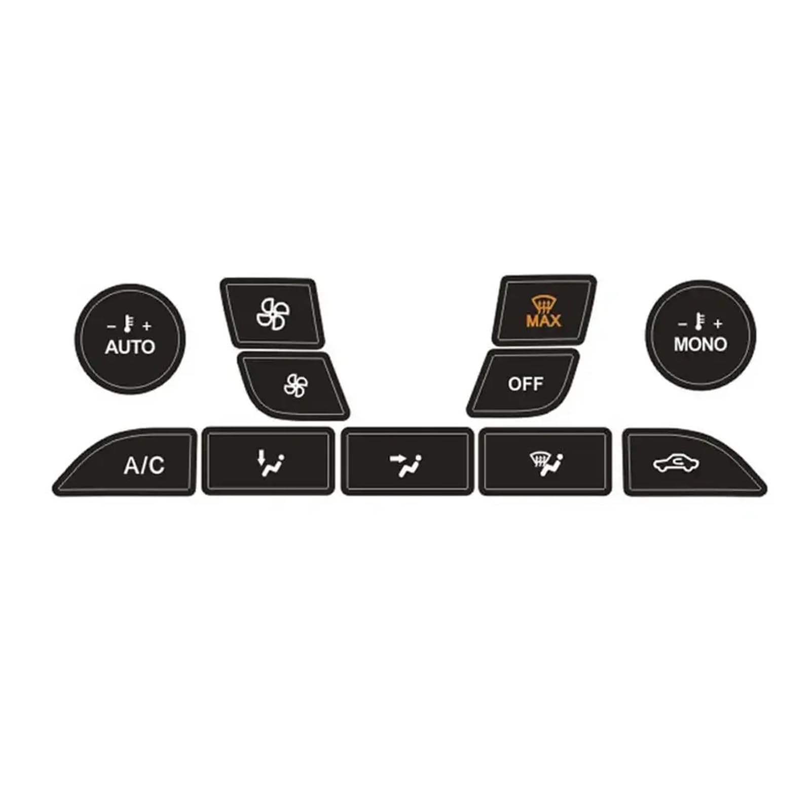 Wsbojxth Black Repair Patch Compatible With Focus Mk1 Mk2 Mk Iii 1999-2010 Car A/C Buttons Anti Wear Protection Decals Air Conditioning Panel Button Repair Sticker(Black)