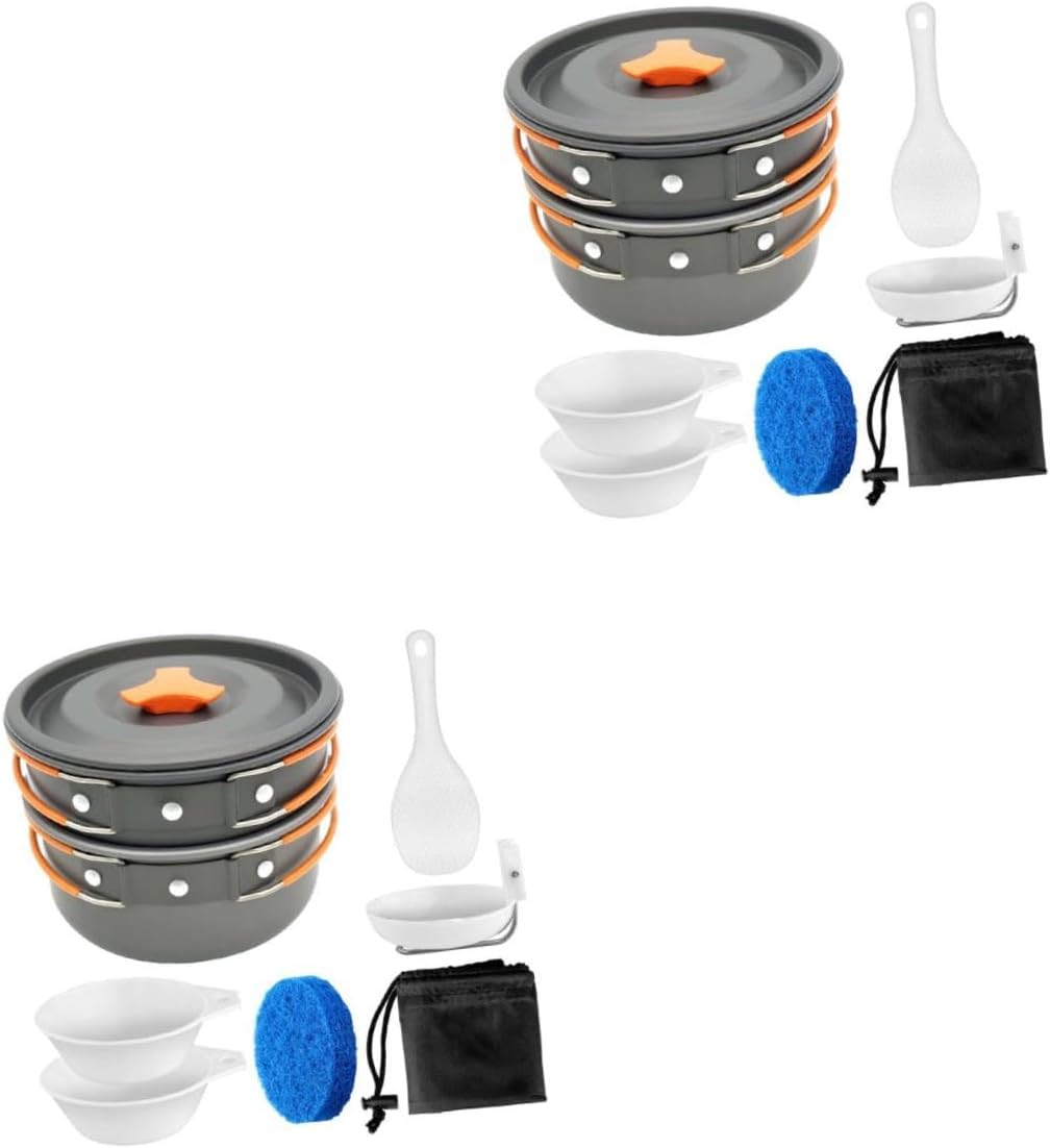 POPETPOP Travel Cooking Lightweight Outdoor Cookware for Camping and Hiking Food Grade Materials Non Stick