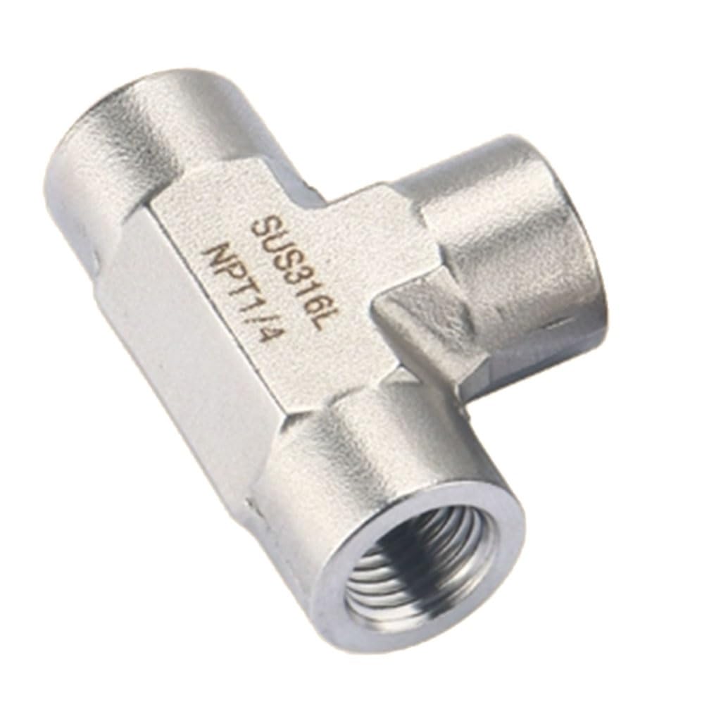 316L Stainless Steel Forged Tee Connector - 1/8inch, 1/4inch, 3/8inch, 1/2inch NPT Male Female Pipe Fitting(1/8inch Female)