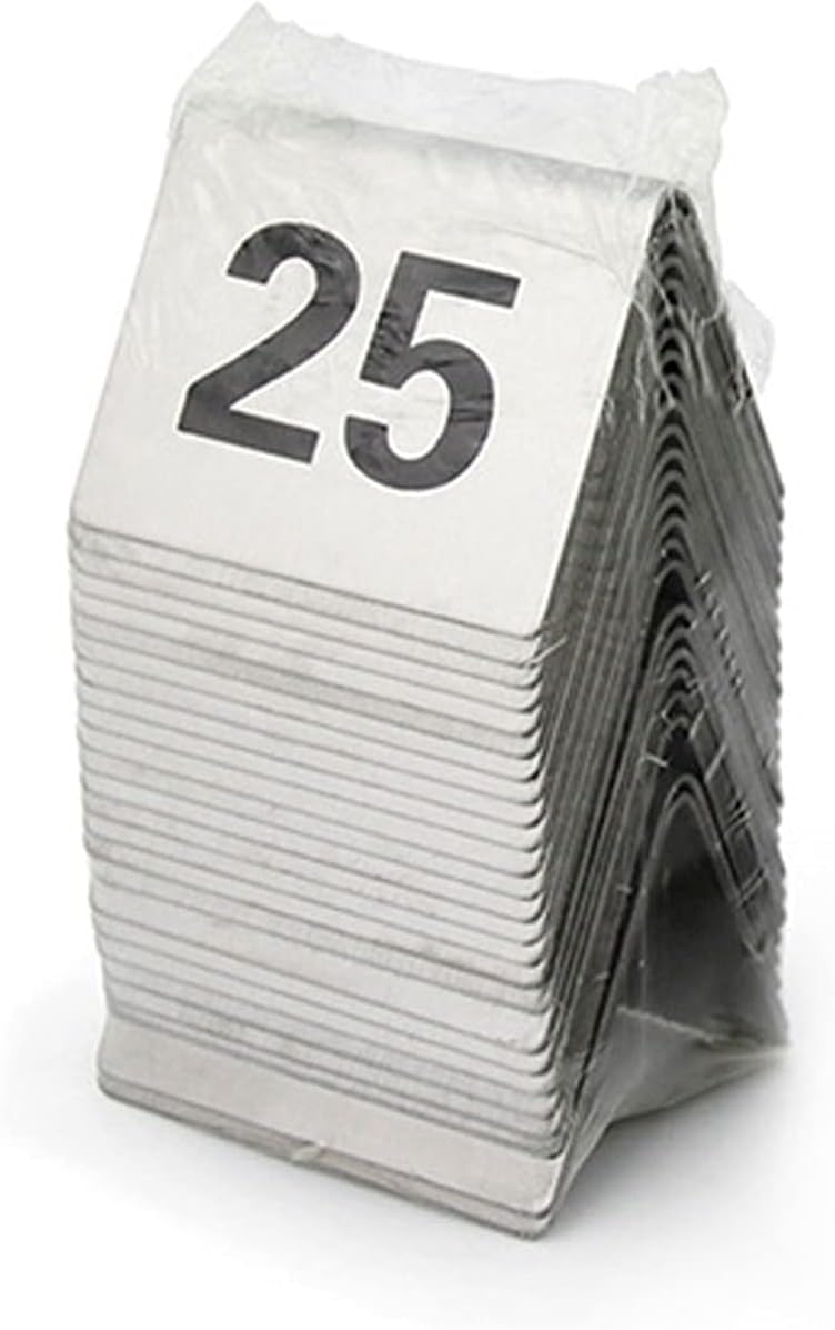 RETENA Numeri da Tavolo Numeri Tavolo in Stile Tenda in Acciaio Inox - I Migliori for ricevimenti rustici, Banchetti, caffetterie, ristoranti, Hotel (2"x1.6"x1.6") (Size : 1-25)