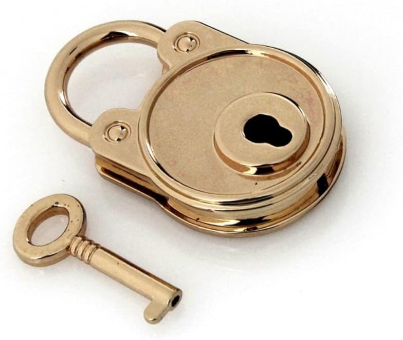 1pcs Metal Fashion Lovely Lock Vintage Mini Padlock Bag Suitcase Luggage Box Key Lock with Key DIY Hardware Accessories (Color : E) (Black)