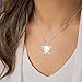 ATIMIGO Cute White Sea Turtle Pendant Necklace Created Opal Necklace Silver Chain Animal Jewelry Mothers' Day Gift for Women