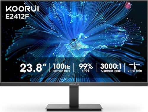 KOORUI 24 inch Computer Monitor,FHD (1920 x 1080) 100Hz 99% sRGB 3000:1,PC Desktop Monitors for...