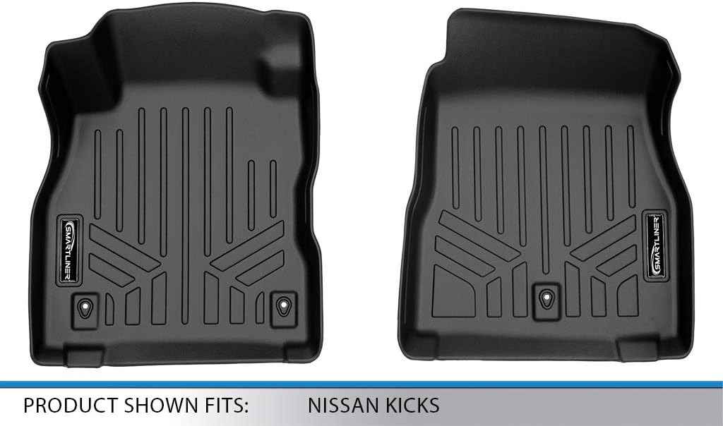 SMARTLINER Custom Fit Floor Mats 1st Row Liner Set Compatible with 2018-2024 Nissan Kicks