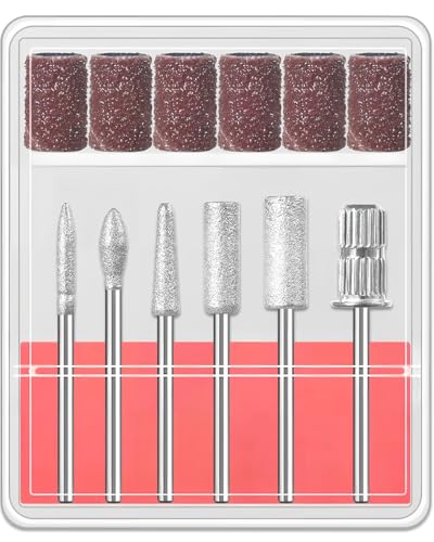 6 Pcs Nail Drill Bits Set,3/32'' Professional Nail Bits for Manicure Pedicure