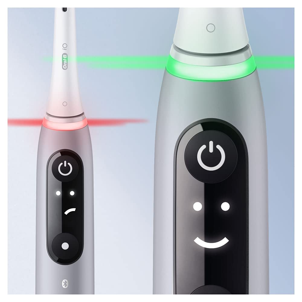 Oral-B iO 6 Brosse à dents électrique avec technologie magnétique révolutionnaire et micro-vibrations, 5 programmes de nettoyage, 1 brosse, écran et étui de voyage, gris opale