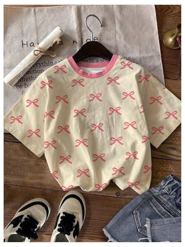 Image of SweatyRocks Girl's 3 Pack Cute Letter Graphic T Shirt Crewneck Short Sleeve Summer Casual Tee Shirt