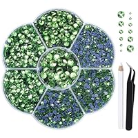 Liliume 5760 stuks hotfix strass steentjes SS6 kristal AB strass steentjes, 12 kleuren, 4 maten ronde glazen steentjes voor kleding, schoenen en doe -het-zelf werkstukken (Crystal-AB-SS6 Liliume 5760 stuks hotfix strass steentjes SS6 kristal AB strass steentjes, 12 kleuren, 4 maten ronde glazen steentjes voor kleding, schoenen en doe -het-zelf werkstukken (Crystal-AB-SS6